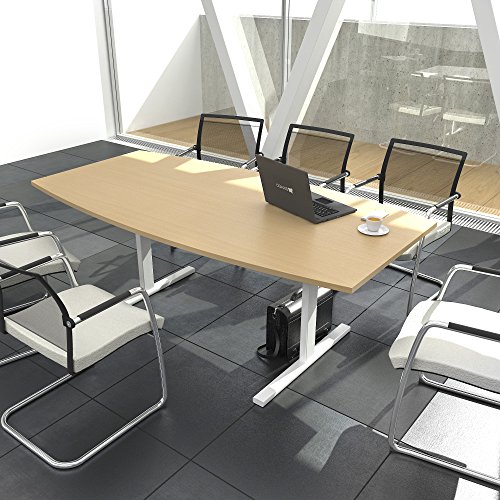 EASY Konferenztisch Bootsform 180x100 cm Buche Besprechungstisch Tisch