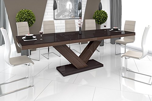 Esstisch Victoria Tisch ausziehbar in Super Hochglanz Acryl