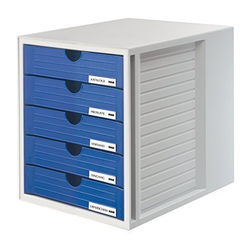 HAN 1450 Schubladenbox SYSTEMBOX, DIN A4 und größer, 5 geschlossene Schubladen