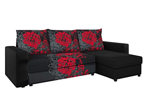 Mirjan24  Ecksofa Top Lux! Sofa Eckcouch Couch! mit Schlaffunktion und Zwei Bettkasten! Ottomane Universal, L-Form Couch Schlafsofa Bettsofa Farbauswahl