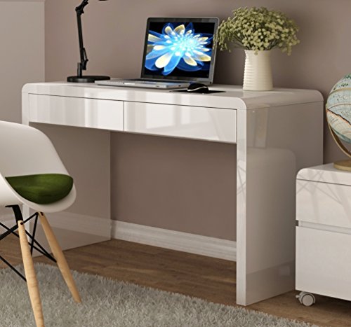 White High Gloss Home Office Desk
