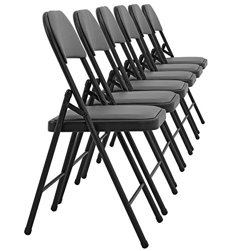 [pro.tec] 6X Besucherstühle (grau - Gepolstert)(im Sparpaket) Konferenzstuhl/Stuhl / Bürostuhl/Stuhl / Wartezimmer - Stuhl