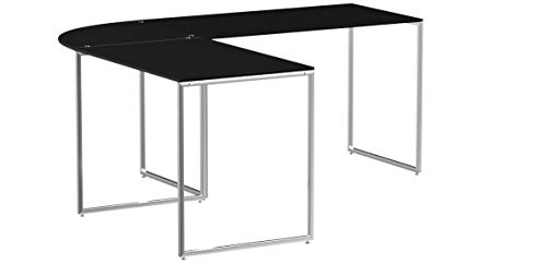 Riess Ambiente Eck-Schreibtisch Big Deal Glas schwarz Bürotisch Schreibtisch Tisch Glastisch