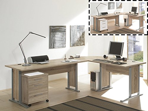 Schreibtisch-Kombination Winkelschreibtisch Bürotisch Arbeitstisch "Clermont I"