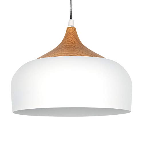 tomons Pendelleuchte Weiß LED Deckenlampe Skandinavisch Moderner Simpler Stil für Wohnzimmer Esszimmer Restaurant