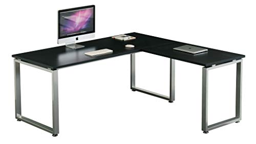 hjh OFFICE 674060 Eckschreibtisch WORKSPACE XL Graphit/Silber Schreibtisch mit großer Arbeitsfläche 180 x 180 cm