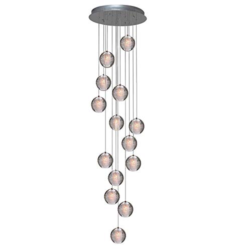 KJLARS Pendelleuchte LED Moderne Pendellampe Kristall Hängeleuchte Höheverstellbar Kronleuchter geeignet für Wohzimmer Esstisch, Treppe, Schlafzimmer Deckenleuchte Hängelampe (14 Lights)