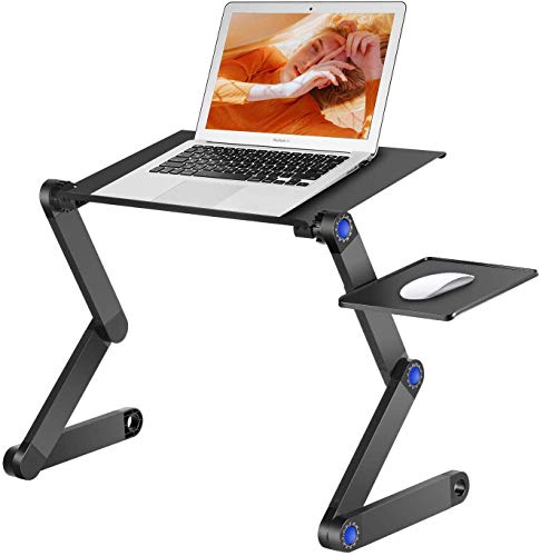 HUAYUU® Tragbarer Laptop-Schreibtisch PC-Sofaständer Luftraum Schreibtisch Laptop-Ständer Klapptisch Laptop-Tisch mit Abnehmbarer Mausablage und Anti-Rutsch-Stange