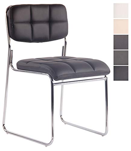Besucherstuhl GERA mit hochwertiger Polsterung und Kunstlederbezug I Stapelstuhl mit gepolsterter Sitzfläche und Rückenlehne, Farbe:braun