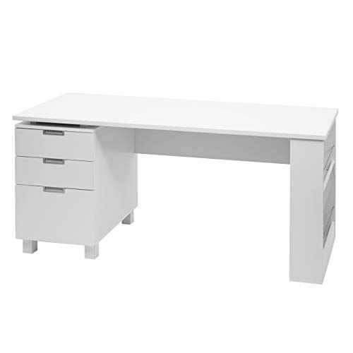 Mendler Schreibtisch HWC-F63, Bürotisch Computertisch Arbeitstisch, FSC-Zertifiziert 150x60cm - weiß